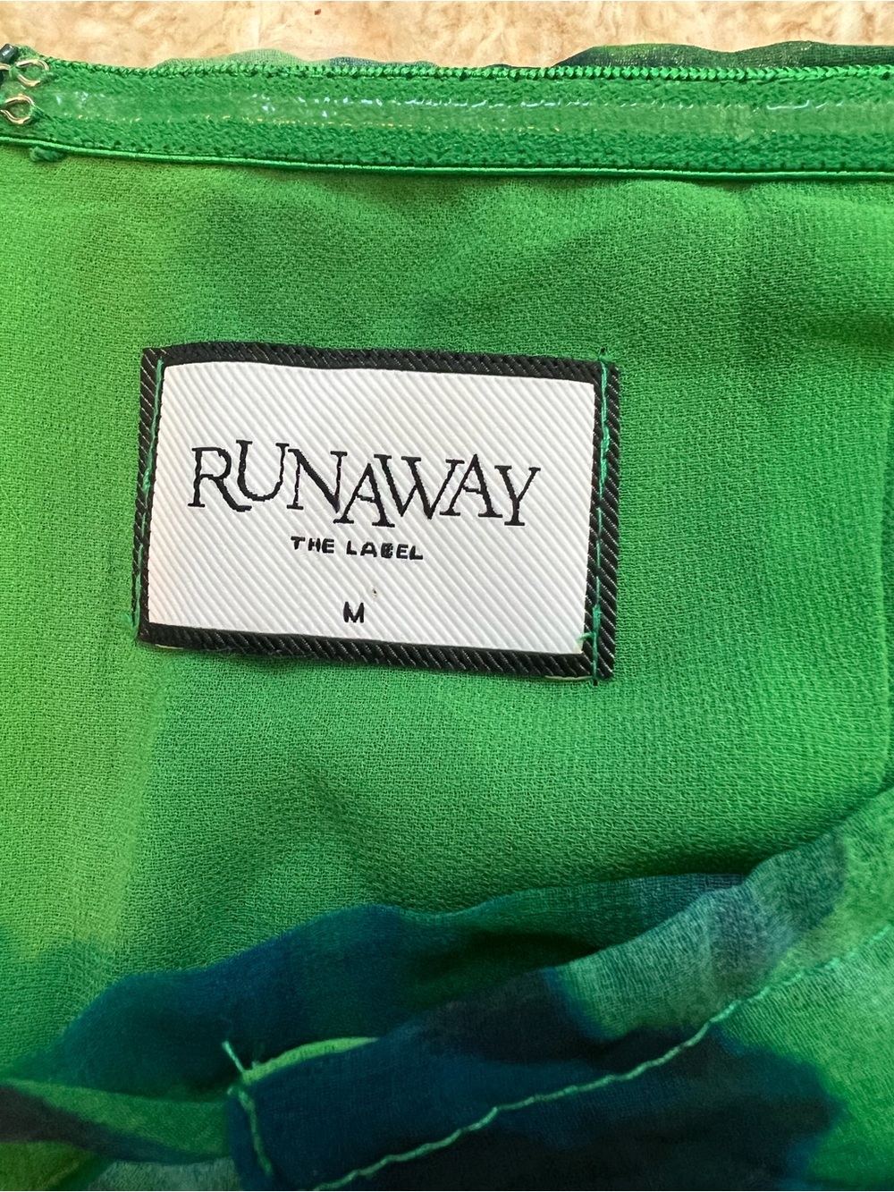 NWOT - RUNAWAY the Label Karma Green Floral Miltiway Maxi Dress with Side Slit - Picture 10 of 10